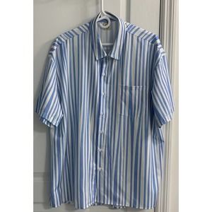 Hardaddy Men’s Short Sleeve Shirt - Blue/White -Size XL